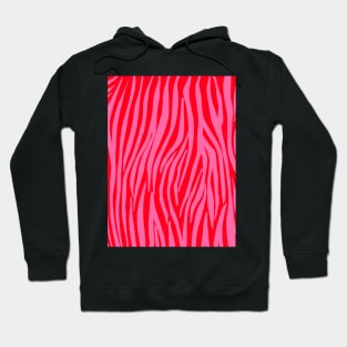 Pink and Red Zebra Print Stripes Hoodie